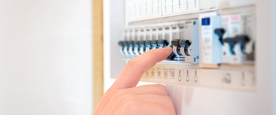 Circuit breaker being switched.